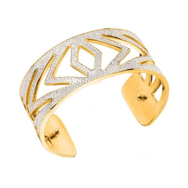 Bracelet manchette Les Georgettes précieuses chevrons finition Or jaune medium et oxydes
