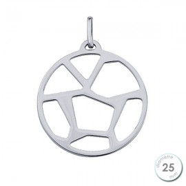 Pendentif femme Les Georgettes finition Argent motif girafe diamètre 25 mm