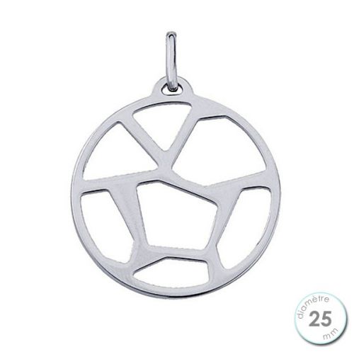Pendentif femme Les Georgettes finition Argent motif girafe diamètre 25 mm