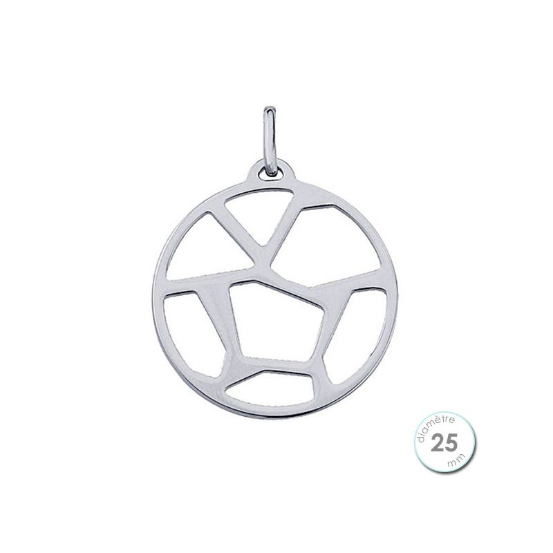 Pendentif femme Les Georgettes finition Argent motif girafe diamètre 25 mm