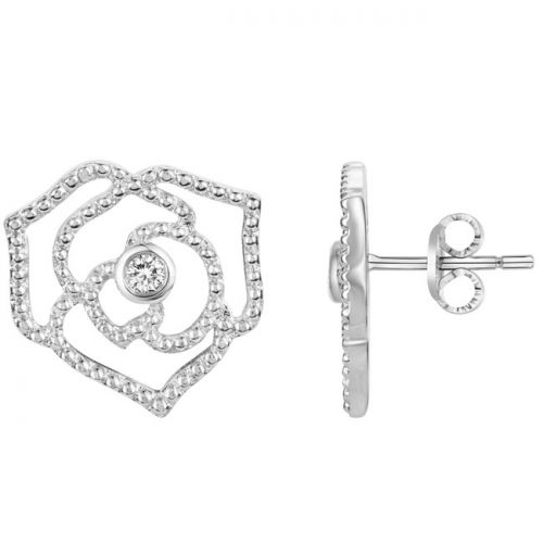 Boucles d'oreilles Argent et Diamant roses La Garçonne