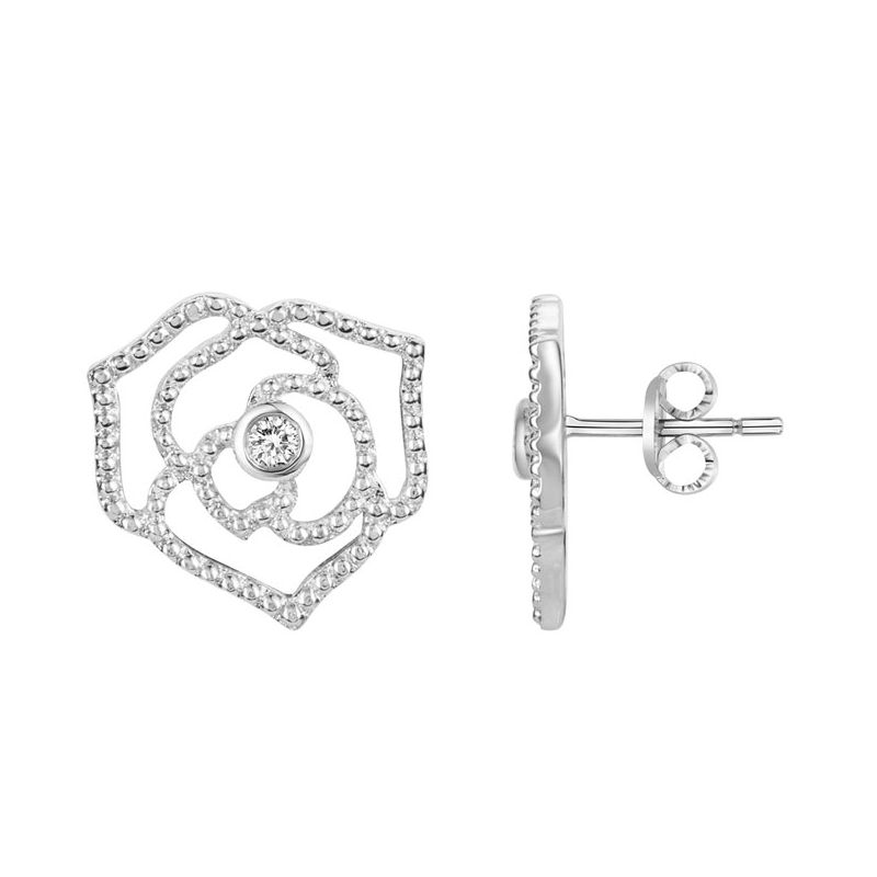 Boucles d'oreilles Argent et Diamant roses La Garçonne