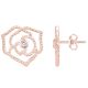 Boucles d'oreilles Plaqué Or rose et Diamant roses La Garçonne