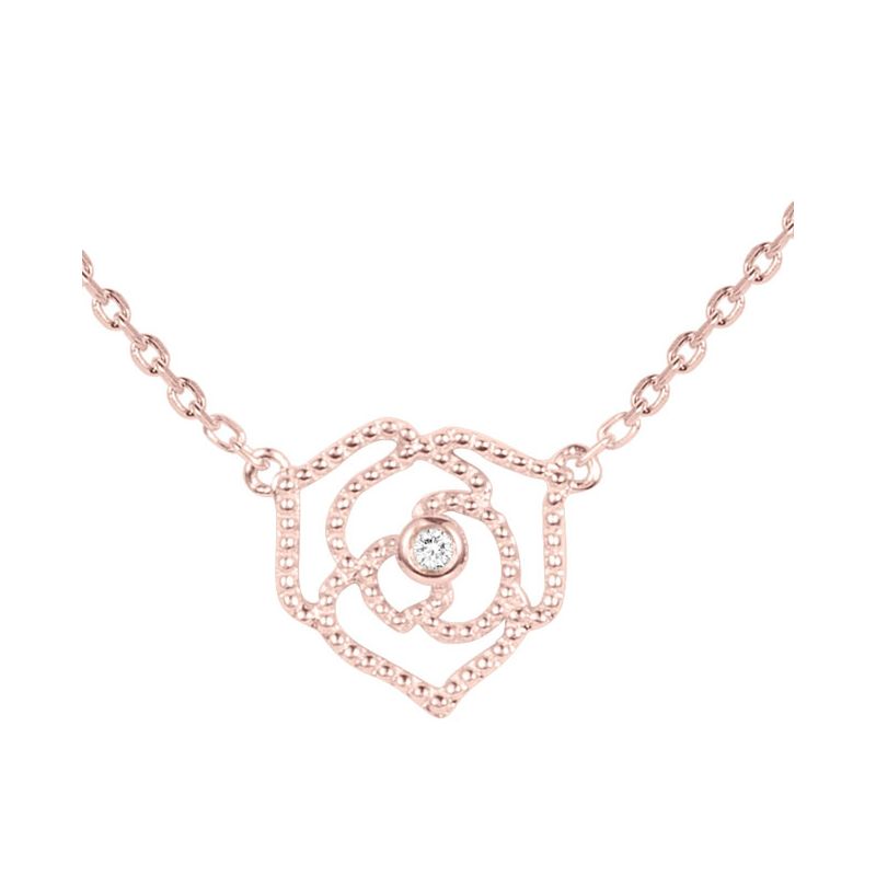 collier or rose et diamant collier or rose et diamant