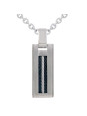 Collier homme acier et cable noir