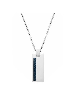 Collier homme acier et carbone noire