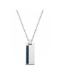 Collier homme acier et carbone noire