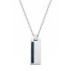 Collier homme acier et carbone noire