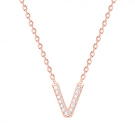 Collier Plaqué Or rose et oxydes de zirconium Phebus and Co