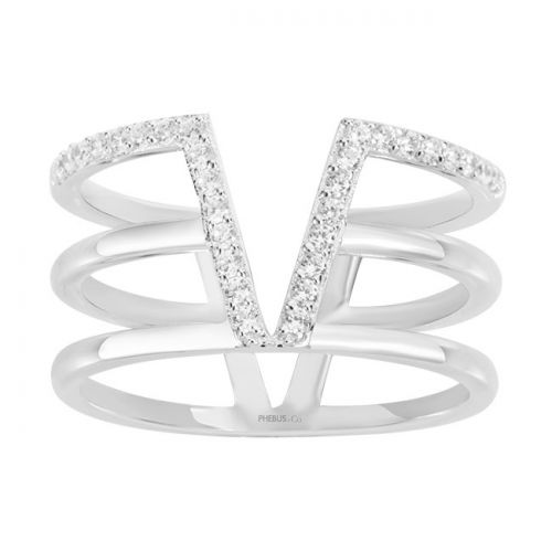 Bague Argent et oxydes de zirconium Phebus and Co