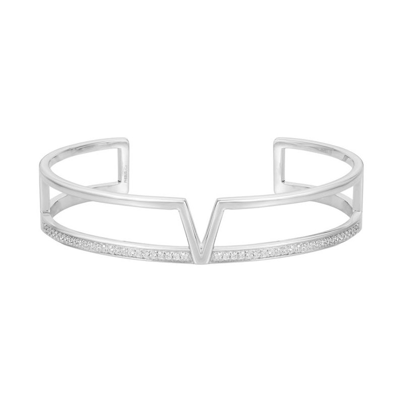 Bracelet manchette Argent et oxydes de zirconium Phebus and Co