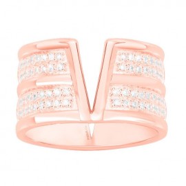 Bague Plaqué Or rose et oxydes de zirconium Phebus and Co