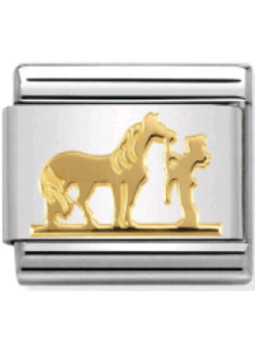 Maillon Nomination classic cheval et jockey en Or