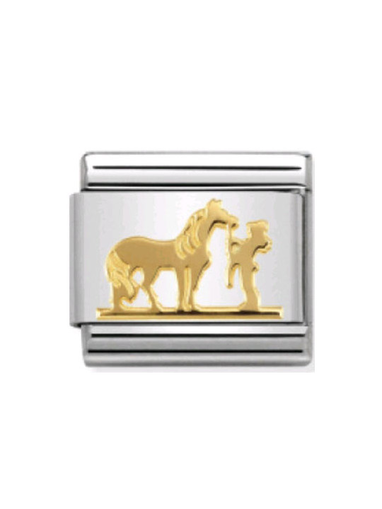 Maillon Nomination classic cheval et jockey en Or