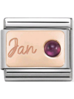 Maillon Nomination classic mois de Janvier et pierre grenat