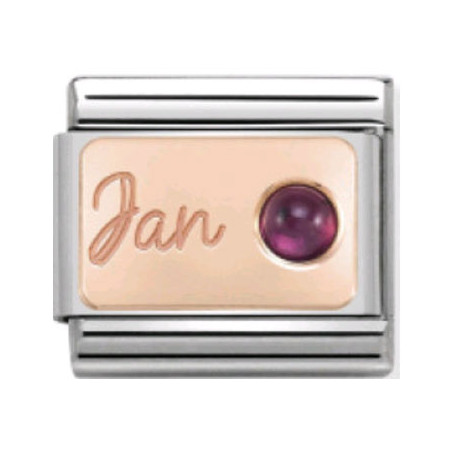 Maillon Nomination classic mois de Janvier et pierre grenat