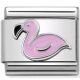 Maillon Nomination classic flamant rose en Argent