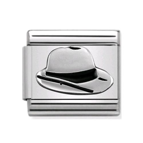 Maillon Nomination classic chapeau Panama en Argent