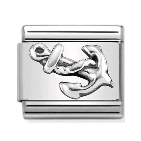 Maillon Nomination classic ancre de bateau en Argent