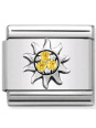 Maillon Nomination classic soleil et oxydes jaunes en Argent