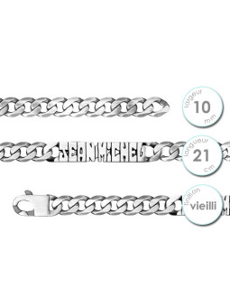 Gourmette homme en Argent prénom découpé