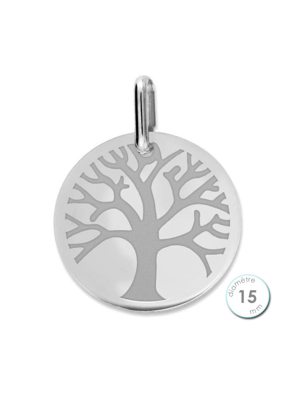 Pendentif Or blanc arbre de vie