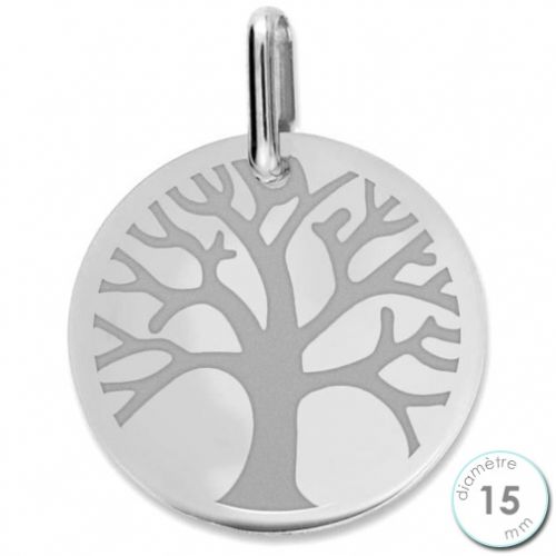 Pendentif Or blanc arbre de vie