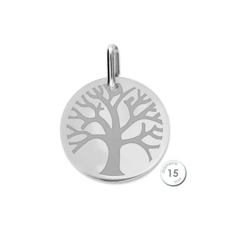 Pendentif Or blanc arbre de vie