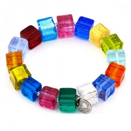 Bracelet acier et perles en verre de Murano