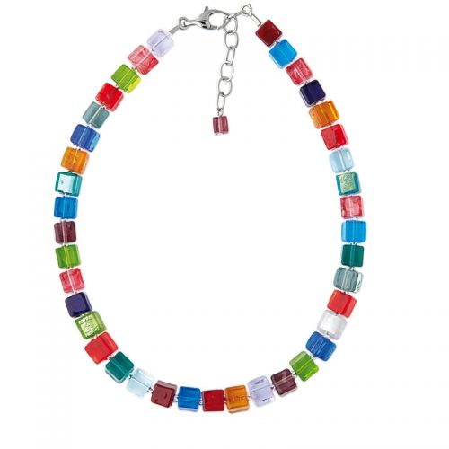 Collier Acier et perles en verre de Murano
