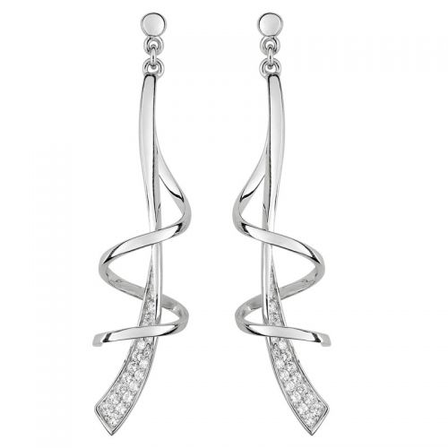 Boucles d'oreilles argent rhodié & oxyde de zirconium - Ocarat