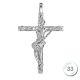 Pendentif Argent rhodié croix Rock et oxydes de zirconium