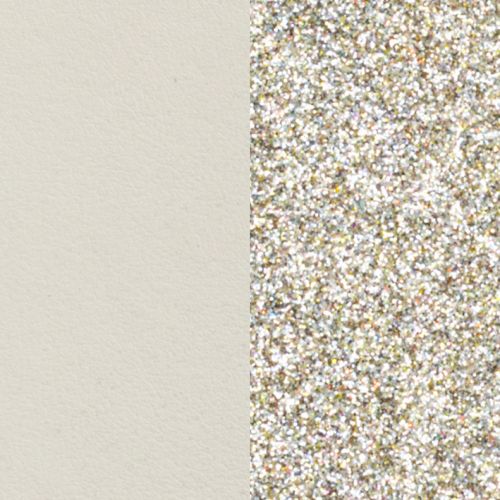 Cuir reversible les Georgettes crème/paillettes dorées