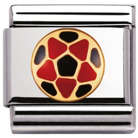 Maillon Nomination classic ballon de foot rouge et noir