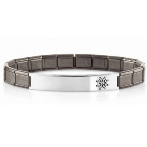Bracelet Nomination acier satiné avec motif gouvernail
