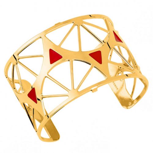 Bracelet manchette Les Georgettes motif Sunrise finition Or jaune large