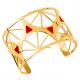 Bracelet manchette Les Georgettes motif Sunrise finition Or jaune large