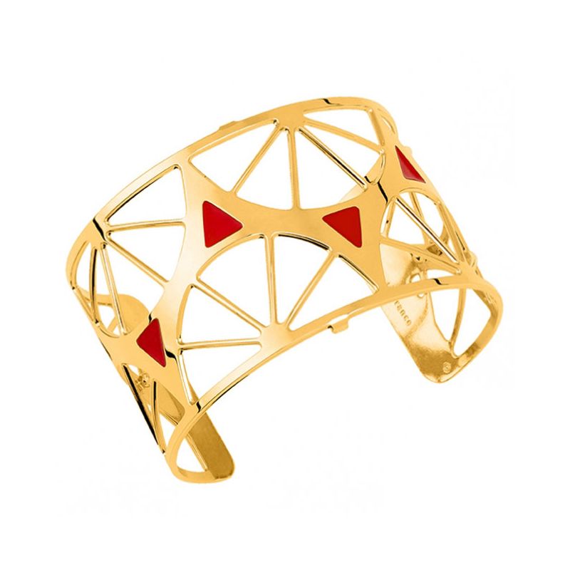 Bracelet manchette Les Georgettes motif Sunrise finition Or jaune large