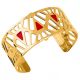 Bracelet manchette Les Georgettes motif Mai Thai finition Or jaune medium