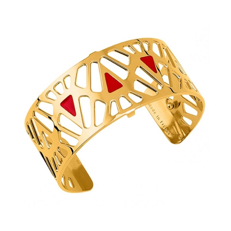 Bracelet manchette Les Georgettes motif Mai Thai finition Or jaune medium