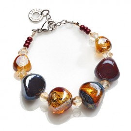 Bracelet acier et perles en verre de Murano