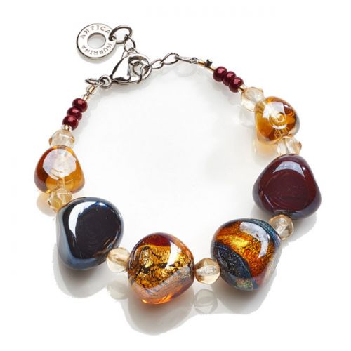 Bracelet acier et perles en verre de Murano