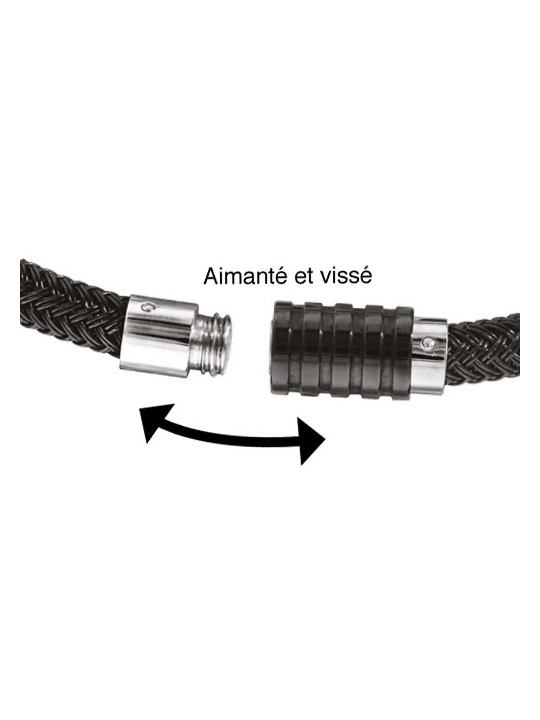 Porte clé acier tressé