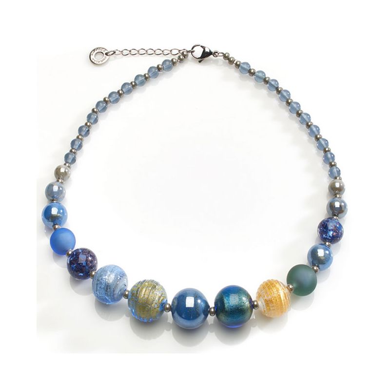 Collier Acier et perles en verre de Murano
