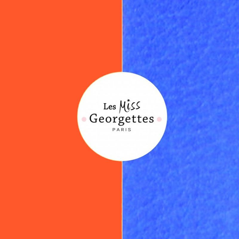 Cuir reversible miss les Georgettes orange/bleu outremer