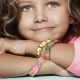 Bracelet manchette miss Les Georgettes motif nid d'abeille finition Or rose 