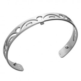 Bracelet manchette Les Georgettes motif girafe 8 mm finition Argent 