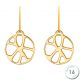 Boucles d'oreilles Les Georgettes motif nénuphar finition Or jaune diamètre 16 mm