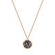 Collier femme Les Georgettes précieuses finition Or rose motif perroquet et cuir reversible