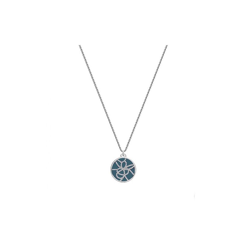 Collier femme Les Georgettes précieuses finition Argent motif pétales et cuir reversible